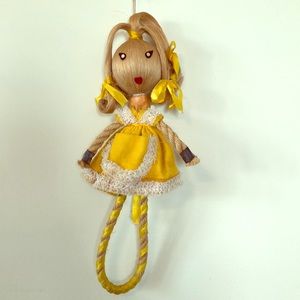 Vintage 70s Brazilian Handmade Sisal Rope Doll